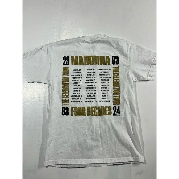 Madonna The Celebration Tour 2023/2024 Official Concert White Tshirt Size Medium - Picture 6 of 6